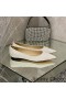Jimmy Choo Liefde Flats Vrouwen Glitter Degraderen Witte Doek