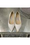Jimmy Choo Liefde Flats Vrouwen Glitter Degraderen Witte Doek