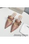 Jimmy Choo Magie 85 Muildieren Vrouwen Nappaleer Met C-Vouw Roze