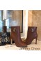 Jimmy Choo Mahesa 100 Enkel Booties Vrouwen kalfsleer Met JC Embleem Bruin