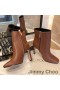 Jimmy Choo Mahesa 100 Enkel Booties Vrouwen kalfsleer Met JC Embleem Bruin