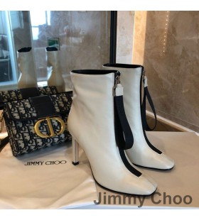 Jimmy Choo Macel 100 Enkel Booties Vrouwen Kalf Lederen Beige