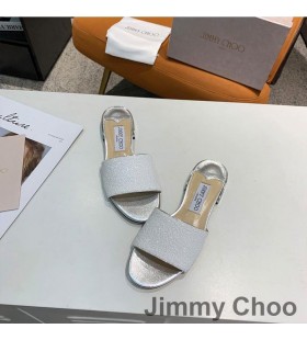 Jimmy Choo Minea Dia ' S Vrouwen Glitter Stof Wit