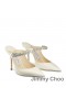 Jimmy Choo Bing 100 Muulit Naisten Patent Nahka Crystal Hihna Beige