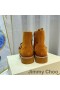 Jimmy Choo Cora Taulu Combat Saappaat Naisille Mokka Kanssa Kristalli Solki Ruskea