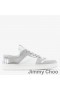 Jimmy Choo Florent M Lenkkarit Naisten Giltter ja Nahka Choo Kirjaimin Valkoinen/Hopea
