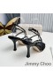 Jimmy Choo Indiya 85 Sandaalit Naisten Nappa Nahka Kristalli Sydämet Musta