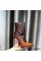 Jimmy Choo Mavie 105 Saapikkaat Naisten Mokka Ja Käärme Kohokuvioitu Nahka Ruskea