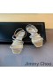 Jimmy Choo Meira Sandaalit Naisten Nappa Nahka Lehtiä Crystal Somiste Hopea