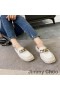 Jimmy Choo Ultra-kevyt Vaahtoava Alustan Muulit Naisten Vasikka Nahkaa Ketjun Valkoinen