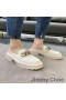 Jimmy Choo Ultra-kevyt Vaahtoava Alustan Muulit Naisten Vasikka Nahkaa Ketjun Valkoinen