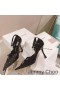 Jimmy Choo x Mugler Hihna 90 Pumput Naisten Lampaan Nahka Ja Mesh Musta