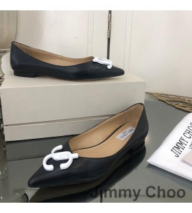 Jimmy Choo Rakkaus Asuntoja Naisten Nahka JC-Tunnus Musta
