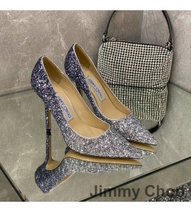Jimmy Choo Rakkaus Pumput Naisten Glitter Hajota Kangas Sininen/Harmaa