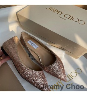 Jimmy Choo Romy Asuntoja Naisten Glitter Kangas Vaaleanpunainen