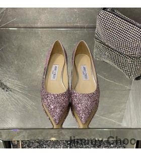 Jimmy Choo Romy Asuntoja Naisten Glitter Kangas Purple