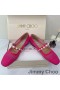 Jimmy Choo Ade Appartements Des Femmes Résille Mesh Et Cuir Verni Avec Perle Ornée De La Rose