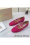 Jimmy Choo Ade Appartements Des Femmes Résille Mesh Et Cuir Verni Avec Perle Ornée De La Rose