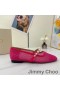 Jimmy Choo Ade Appartements Des Femmes Résille Mesh Et Cuir Verni Avec Perle Ornée De La Rose