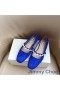 Jimmy Choo Ade Appartements Des Femmes En Daim Avec Perle Embellissement Bleu