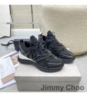 Jimmy Choo Cosmos F Sneakers Unisexe En Cuir Et Néoprène Noir