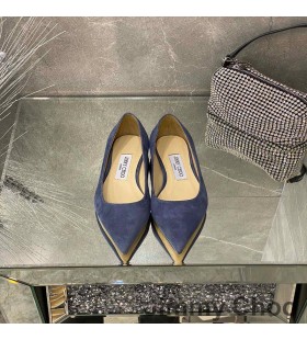 Jimmy Choo Amour Appartements Des Femmes En Daim Bleu