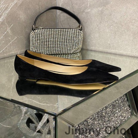 Jimmy Choo Liebe Wohnungen Frauen Wildleder Schwarz