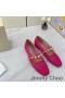 Jimmy Choo Ade Wohnungen Frauen Fishnet Mesh Und Leder Mit Perle Verschönert Rose