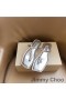 Jimmy Choo Alaina Folien Frauen Nappa Leder Mit Perle Verschönerung Silber