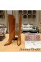 Jimmy Choo Alizze 90 Knie Stiefel Frauen Krokodil Prägung Leder Braun