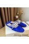 Jimmy Choo Amaya Maultiere Frauen Wildleder Mit Perlen-Verzierung Blau