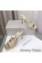 Jimmy Choo Anis 85 Heels Slides Frauen Glitter Stoff Grau/Gold