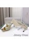 Jimmy Choo Anis 85 Heels Slides Frauen Glitter Stoff Grau/Gold