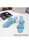 Jimmy Choo Diosa 85 Heels Slides Frauen Leder Geflochtene Strap Sky Blue