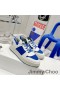 Jimmy Choo Eh P Florent F Sneakers Unisex Kalb Leder Und Canvas Mit Glitzer-Sohle Weiß/Blau