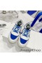 Jimmy Choo Eh P Florent F Sneakers Unisex Kalb Leder Und Canvas Mit Glitzer-Sohle Weiß/Blau