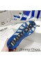 Jimmy Choo Eh P Florent F Sneakers Unisex Kalb Leder Und Canvas Mit Glitzer-Sohle Weiß/Blau