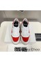 Jimmy Choo Eh P Florent F Sneakers Unisex Kalb Leder Und Canvas Mit Glitzer-Sohle Weiß/Rot