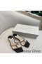 Jimmy Choo Maelie 60 Heels Slides Frauen Glitter Stoff Mit Logo-Woven Ribbon Black
