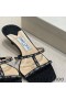 Jimmy Choo Maelie 60 Heels Slides Frauen Glitter Stoff Mit Logo-Woven Ribbon Black