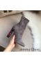 Jimmy Choo Maine-100 Knöchel Stiefel Frauen Wildleder Mit Kristall Verziert Ferse Grau