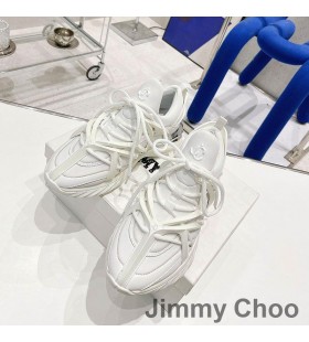 Jimmy Choo Kosmos F Low-Top Turnschuhe Unisex-Leder Und Seide WeiÃŸ