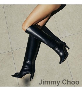 Jimmy Choo Karter 100 Knie Booties Frauen Kalb Leder Schwarz