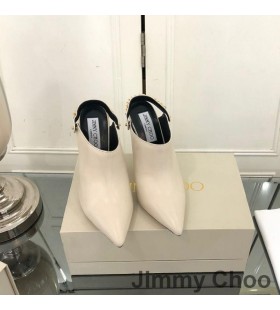 Jimmy Choo Lexx 100 Slingback Maultiere Damen Leder Mit Kette Trim Beige