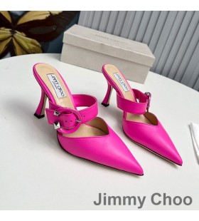 Jimmy Choo Magie 85 Maultiere Frauen Leder Nappa Mit C-Schnalle Rose