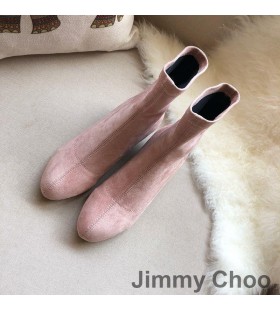 Jimmy Choo Maine Knöchel Stiefel Frauen Wildleder Mit Kristall Verziert Ferse Rosa