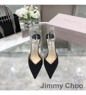 Jimmy Choo Saeda 85 Pumps Frauen Wildleder Mit Kristall-Verzierung-Schwarz