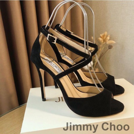 Jimmy Choo Emsy 105 Σανδάλια Γυναικών Σουέτ Μαύρο