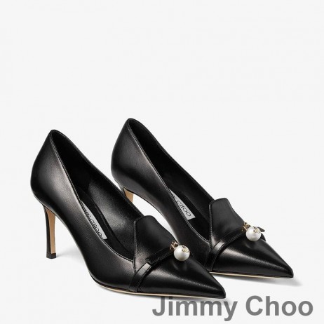 Jimmy Choo Felicitie 85 Αντλίες Γυναίκες Nappa Δέρμα Με Μαργαριτάρι Μαύρο Εξωραϊσμό