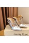 Jimmy Choo Bing 105 Μουλάρια Γυναίκες Λουστρίνι Με Κρύσταλλο Λουράκι Ασημένιο